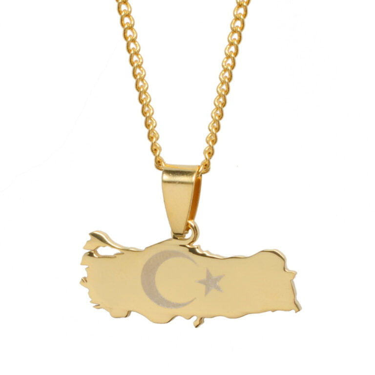 Turkish Flag Necklace Turkey Necklaces Muslim Jewellery World