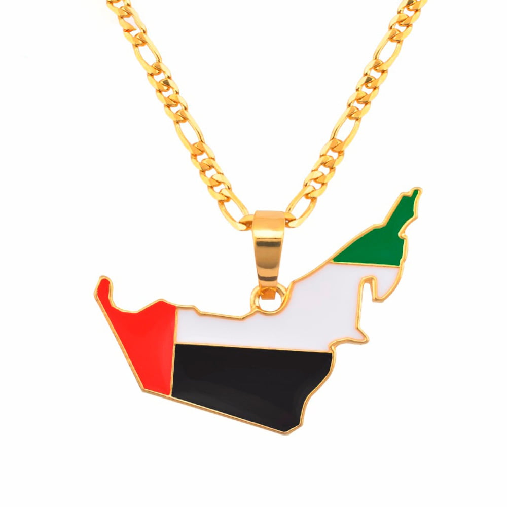 United Arab Emirates Necklace Uae Map Necklace Muslim Jewellery World